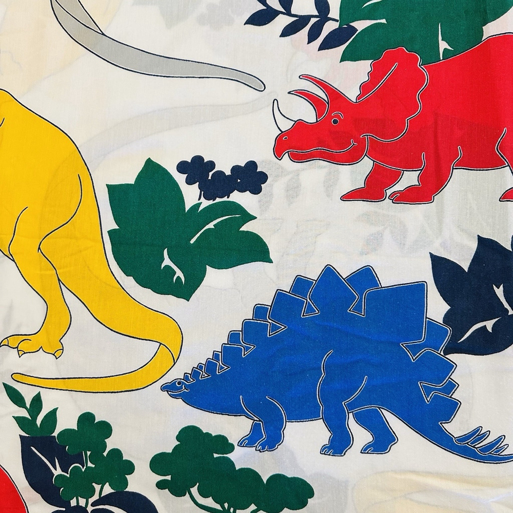 Vintage 1980s 1990s Dinosaur TWiN SHEET SET Primary Colors Springs Industries - Picture 6 of 10